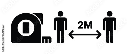 Social Distance Safety Awareness Vector