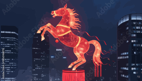 Powerful Red Sports Car Fusion Design Combining Speed and Luxury, Dynamic Automotive Illustration for Modern Transport Concept