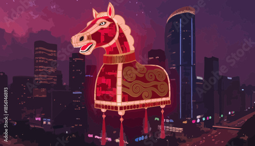 Sleek Red Supercar Fusion with Aerodynamic Features and High Performance Style, Modern Automotive Vector Art Concept