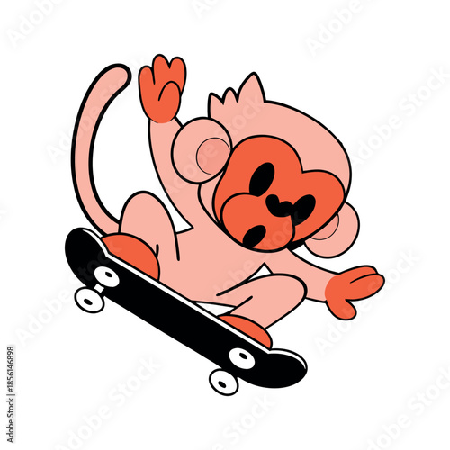 Monkey Skateboarding 