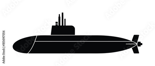 Submarine Naval Vessel Vector Silhouette