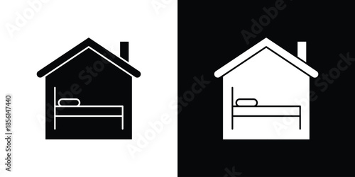 Accommodation icons. Glyph Symbol. Isolated Vector Illustration pack