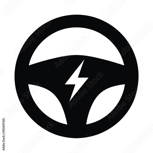 Electric steering wheel automotive vector