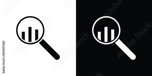Analysis icons. Glyph Symbol. Isolated Vector Illustration pack