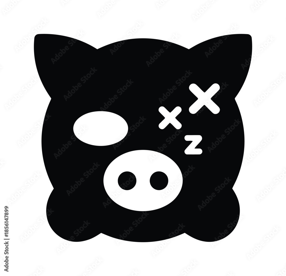 Fototapeta premium Pig face cartoon animal vector