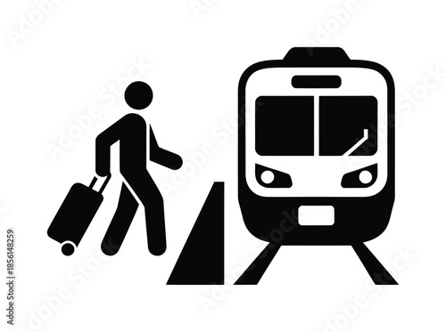 Train station passenger travel vector