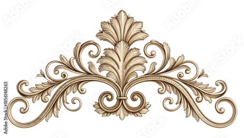 Golden Ornate Acanthus Scroll Decorative Element