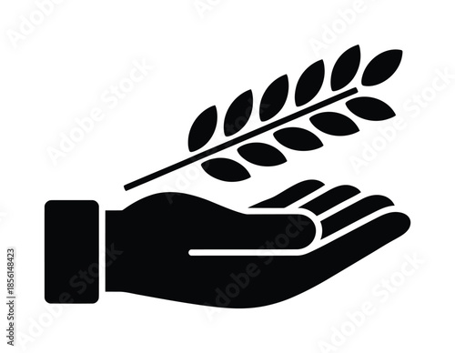 Agriculture hand wheat farming vector