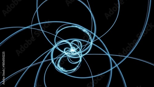 Abstract fractal flame background with glowing colorful lines and swirling energy pattern