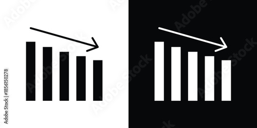 Decrease icons. Glyph Symbol. Isolated Vector Illustration pack