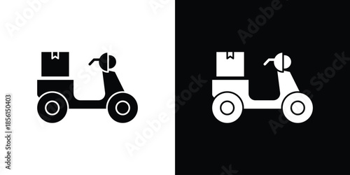 Delivery scooter icons. Glyph Symbol. Isolated Vector Illustration pack