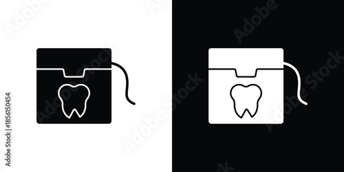 Dental floss icons. Glyph Symbol. Isolated Vector Illustration pack