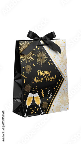  New Year's gift on a white isolated background, on a white isolated background