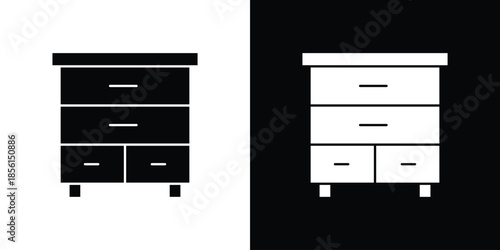 Dresser icons. Glyph Symbol. Isolated Vector Illustration pack