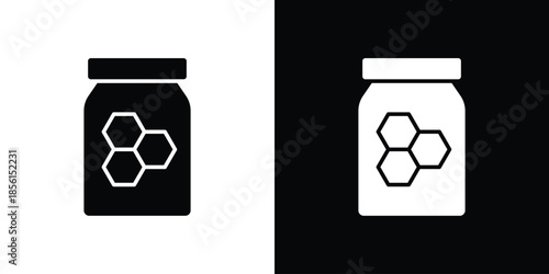 Honey jar icons. Glyph Symbol. Isolated Vector Illustration pack
