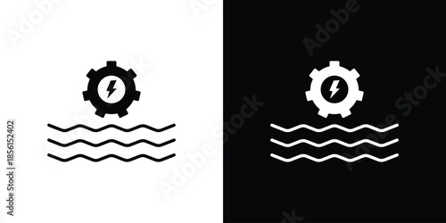 Hydraulic energy icons. Glyph Symbol. Isolated Vector Illustration pack
