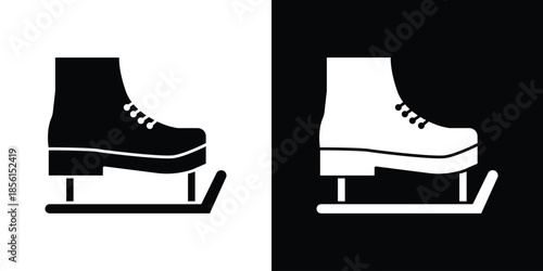 Ice skating icons. Glyph Symbol. Isolated Vector Illustration pack