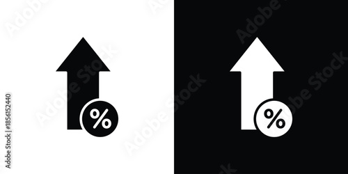 Increase rate icons. Glyph Symbol. Isolated Vector Illustration pack