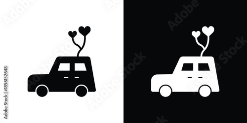 Just married icons. Glyph Symbol. Isolated Vector Illustration pack