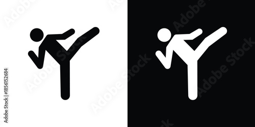 Karate fighter icons. Glyph Symbol. Isolated Vector Illustration pack