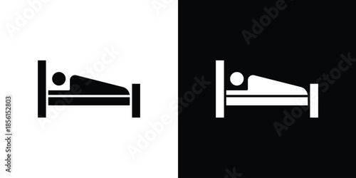 Laying in bed icons. Glyph Symbol. Isolated Vector Illustration pack