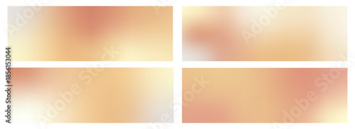 Set of peach and pink gradient background with soft pastel color. Abstract backdrop with smooth gradation and blur effect.