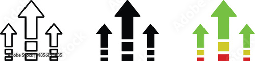 Up Arrow in Outlined Filled and Colored Style Vector Art Arrowhead Pointing Direction Growth Success Progress Improvement Achievement Ascending Increasing