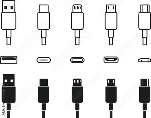 Usb Cable Connector Port Data Transfer Wire Interface Computer Charge Device Connection Cord Technology Communication Electronic Gadget Peripheral Adapter Digital Equipment Plug