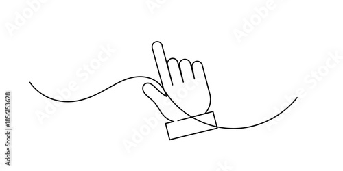 Touch control line icon. Gesture, hand, tap, press, push, button, screen, swipe, user, device, modern. Technology concept. One line style. Vector line icon for Business and Advertising.