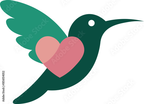 Hummingbird logo symbol, Vector Art, Icons, and Graphics for designers