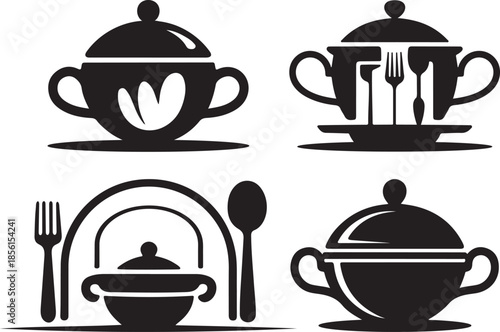Tureen logo symbol, Vector Art, Icons, and Graphics for designers