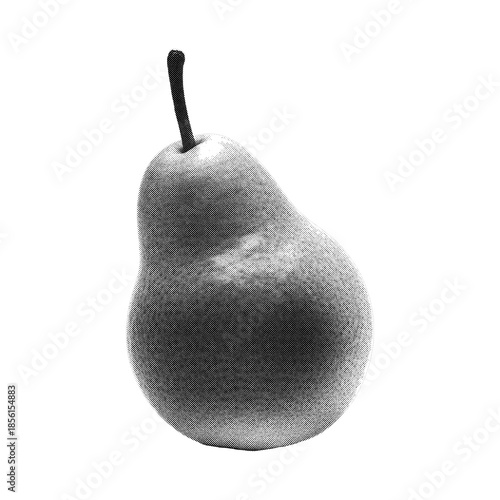 Vintage Halftone Pear Illustration - Retro Dotted Monochrome Fruit Graphic for Minimalist Design