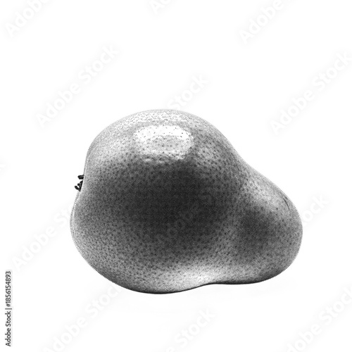 Vintage Halftone Pear Illustration - Retro Dotted Monochrome Fruit Graphic for Minimalist Design
