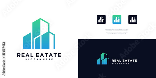 Abstract building construction real estate logo design inspiration