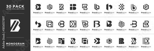Set of letter B logo design inspiration