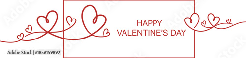 Valentine s day greeting card with red hearts
