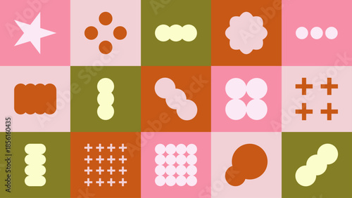 Geometric abstract poster set with bold simple forms. Contemporary graphic compositions suitable for wall art, prints and digital design.