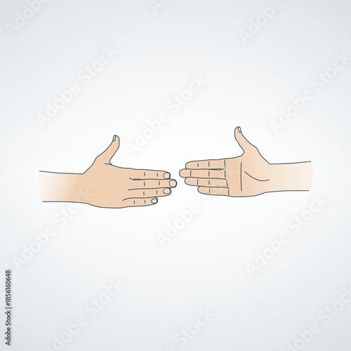 Two hands reaching out to each other in a gesture of friendship and connection