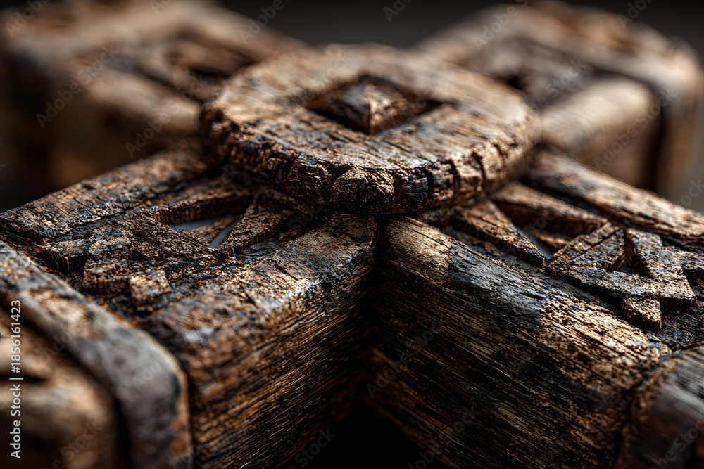 Obraz premium Ash wednesday cross, crucifix made of ash. Holiday, concept background