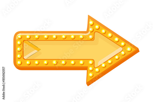 Glowing Arrow Neon Sign with Lights