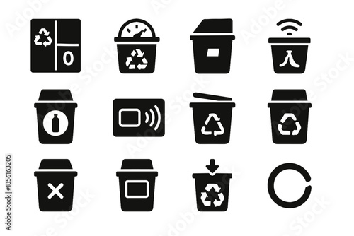 Tile recycling forms minimal textures icons solid smart icon vector chute no