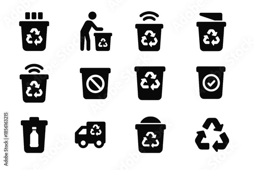 Icon shapes lid icons textures smart recycling cue tile no vector