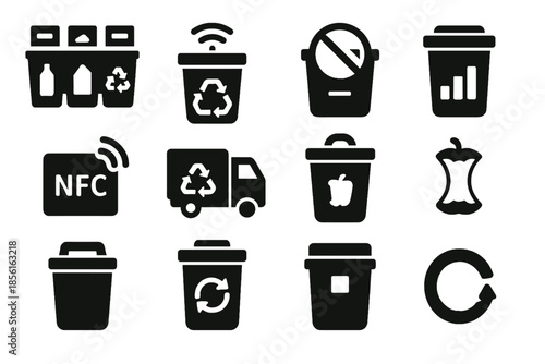 Alignment lid invisible white vector recycling icon spacing shading smart icons