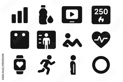 Cue tile fitness no gradients digital vector sterile coaching perfect full icon