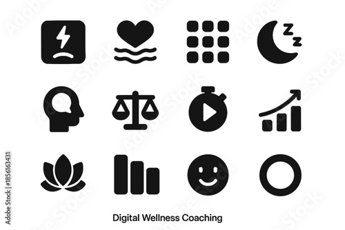 Breathing icon uniform wellness digital habit geometric cue placed optional vector