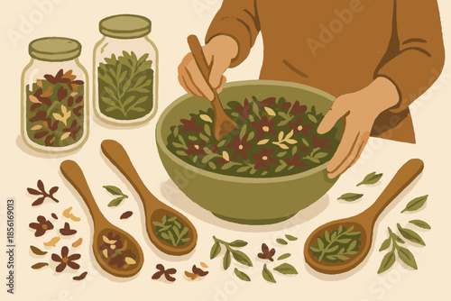 Tea herbal dried textured brown glass no textures organic icon crafting vector