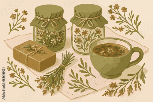 Tea organic white gift no negative icon herbal textured vector green olive