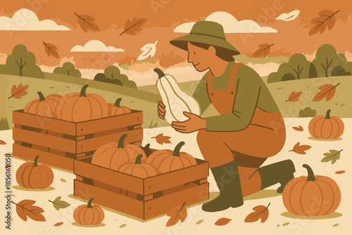 Textured using warm bounty harvesting labels field terracotta icon vector crates autumn