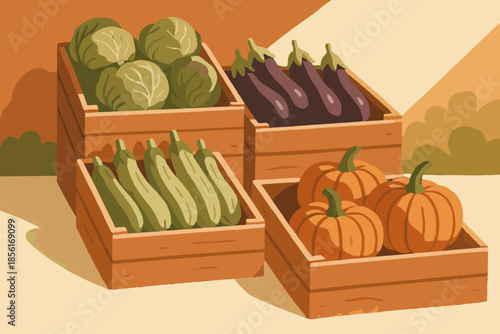 Icon cream vector natural soft vibrant terracotta market using green white vegetable