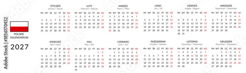 kalendarium polskie edytowalne 2027 2028 rok POLSKA polskie święta, edytowalny font skrócony kalendarz